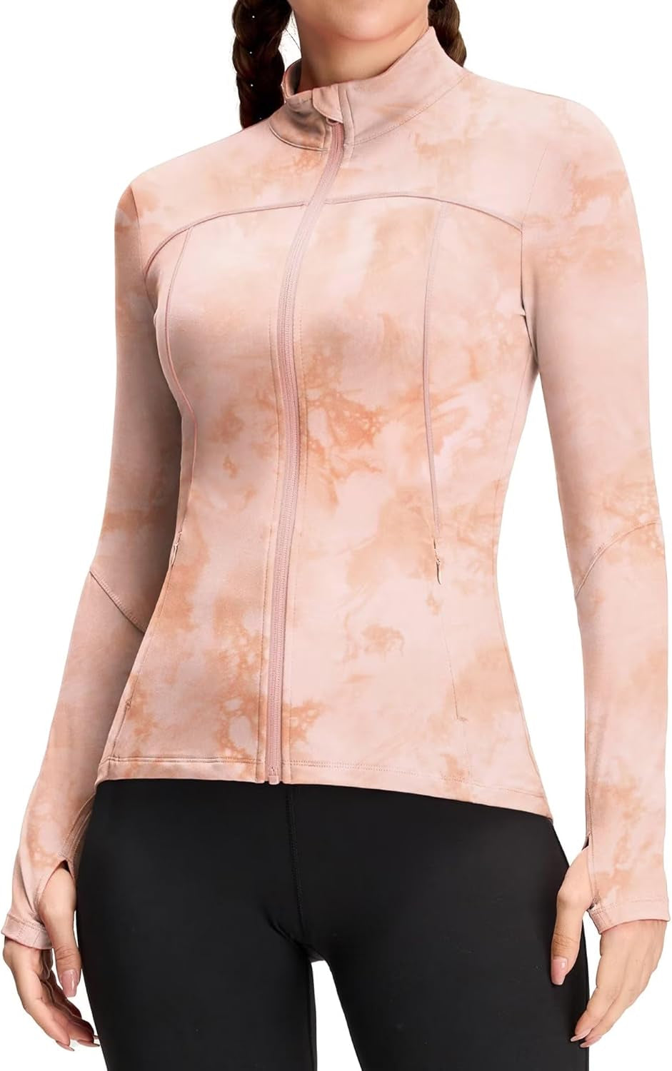 Womens Running Jackets Athletic Workout Scrub Jacket Track Full Zip up Gym for Women Yoga Top