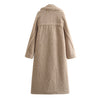 Autumn New European And American Style Fleece Double Row Ornament Loose Overcoat Coat