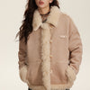 Women&#39;s Patchwork Plush Cotton-padded Clothes Retro Loose Cotton Coat