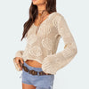 Women&#39;s Knitted Top Hollow Out See-through