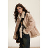 Women&#39;s Patchwork Plush Cotton-padded Clothes Retro Loose Cotton Coat