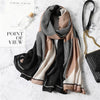 Simple Geometric Striped Scarf Women&#39;s Contrast Color Shawl