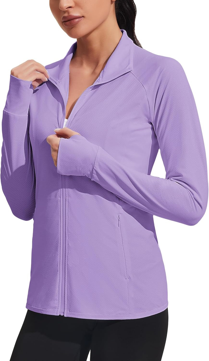 Women'S UPF 50+ Jackets Sun Protection Golf Athletic Jackets Lightweight Full Zip Long Sleeve Shirts with Pockets