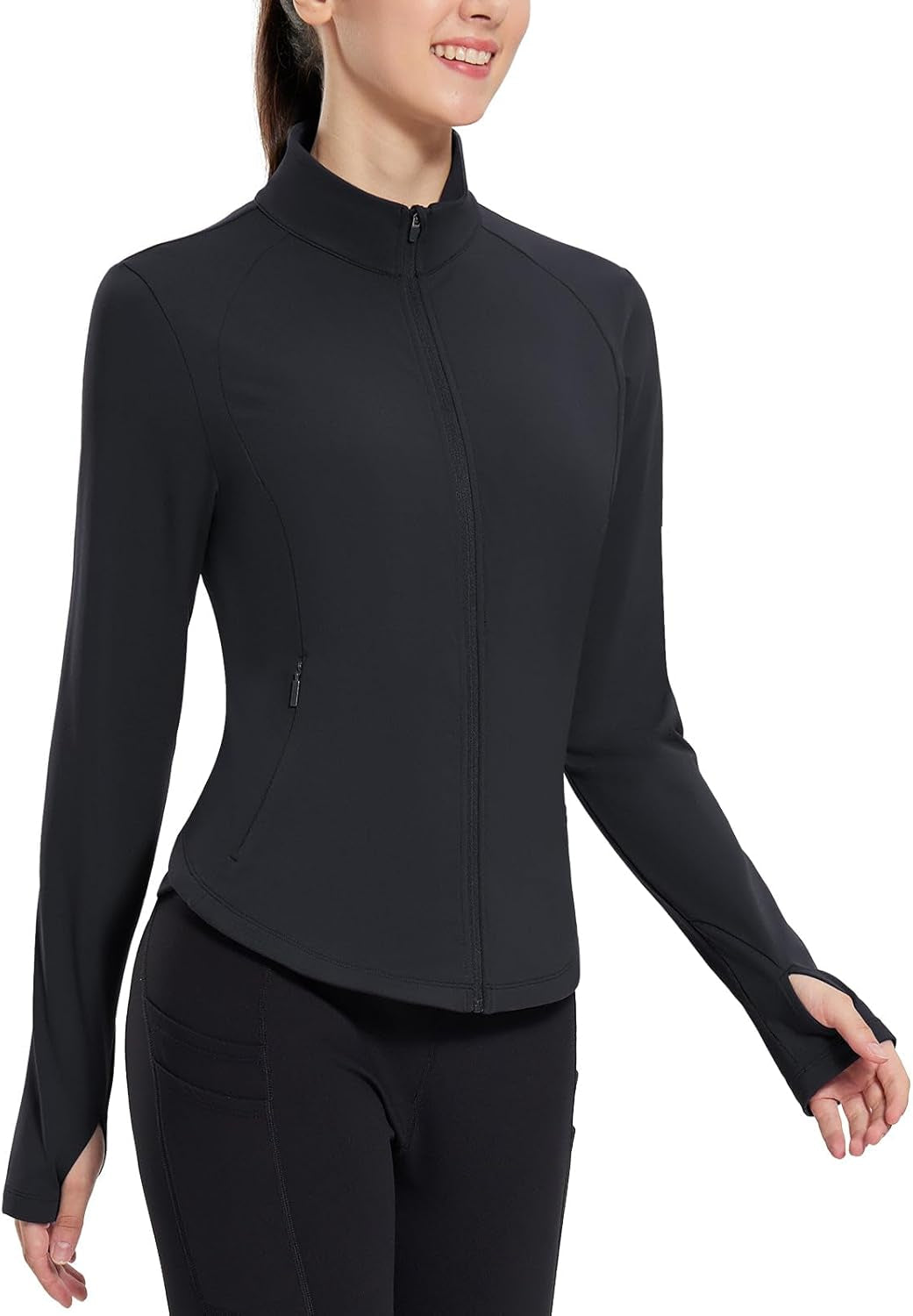 Women'S Fleece Running Jacket Water Resistant Full Zip Winter Cold Weather Gear Thermal Cycling Workout Jackets