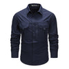 Retro Workwear Shirt Men&#39;s Long-sleeved Spring Fashion Brand Casual Overshirt