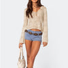 Women&#39;s Knitted Top Hollow Out See-through