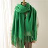 Mohair Pure Color All-matching Winter Warm Lengthened Fringe Bib Towel