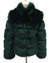 Fox Fur Slimming Stand Collar Splicing Coat